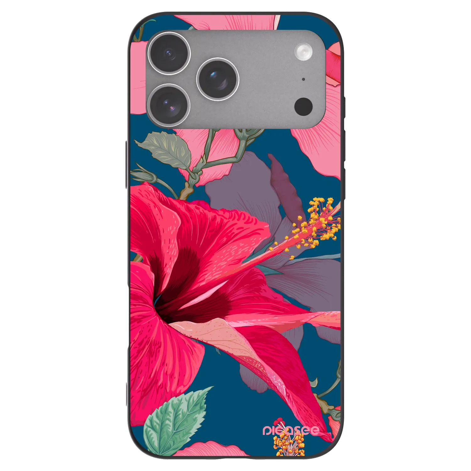 Picasee silikonový černý obal pro Apple iPhone 18 Pro Max - Hibiscus
