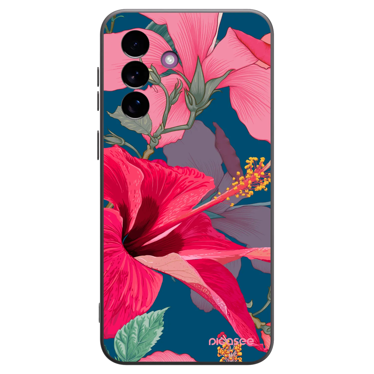 Picasee silikonový černý obal pro Samsung Galaxy A37 - Hibiscus