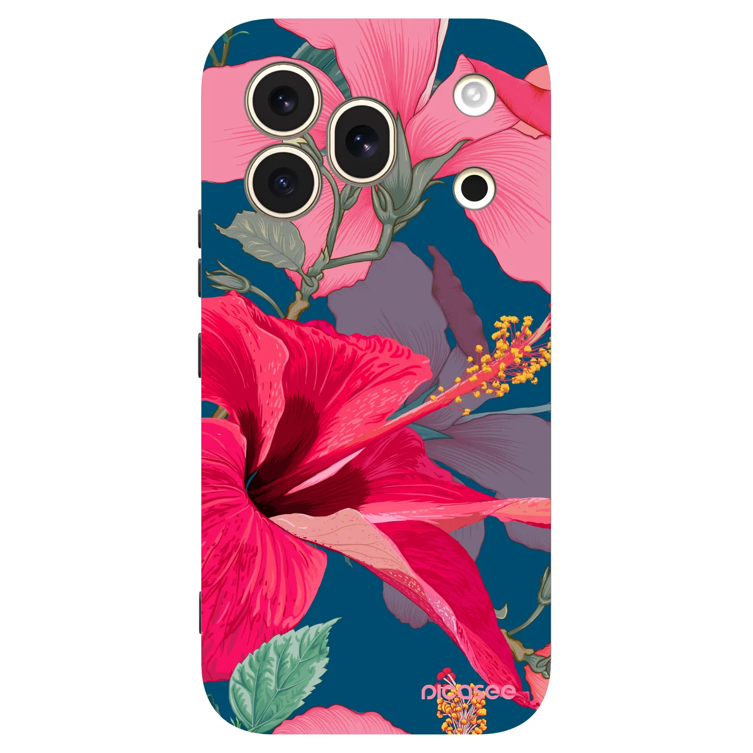 Picasee silikonový černý obal pro Honor 600 Pro - Hibiscus