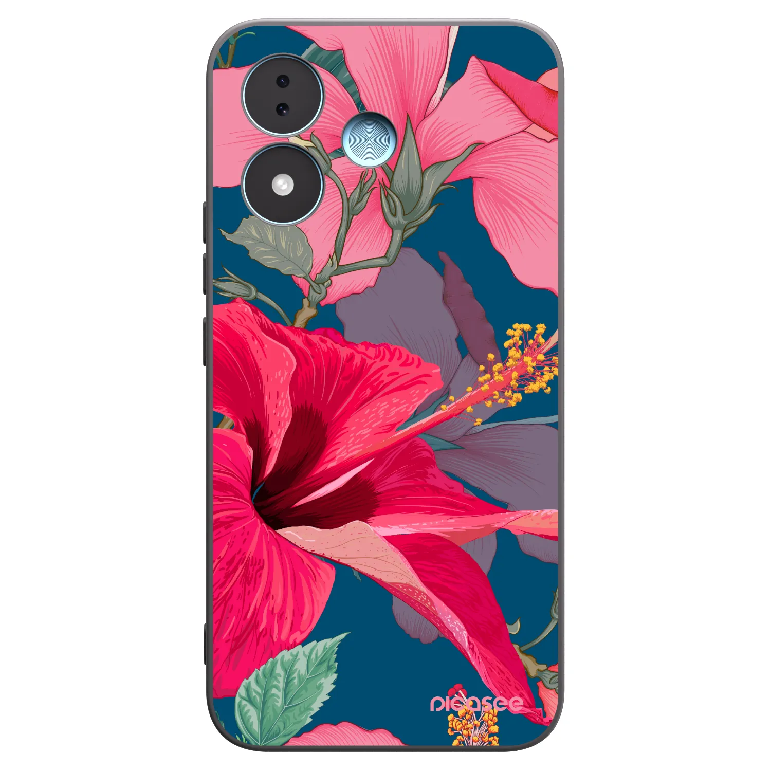 Picasee silikonový černý obal pro Xiaomi Redmi Note 17 5G - Hibiscus