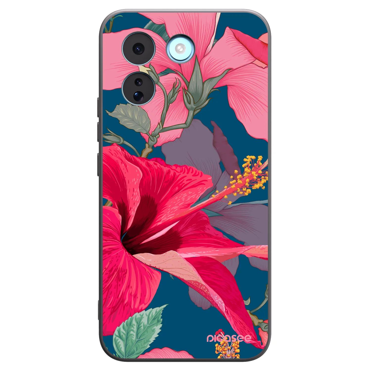 Picasee silikonový černý obal pro Xiaomi Redmi Note 17 Pro MAX 5G - Hibiscus