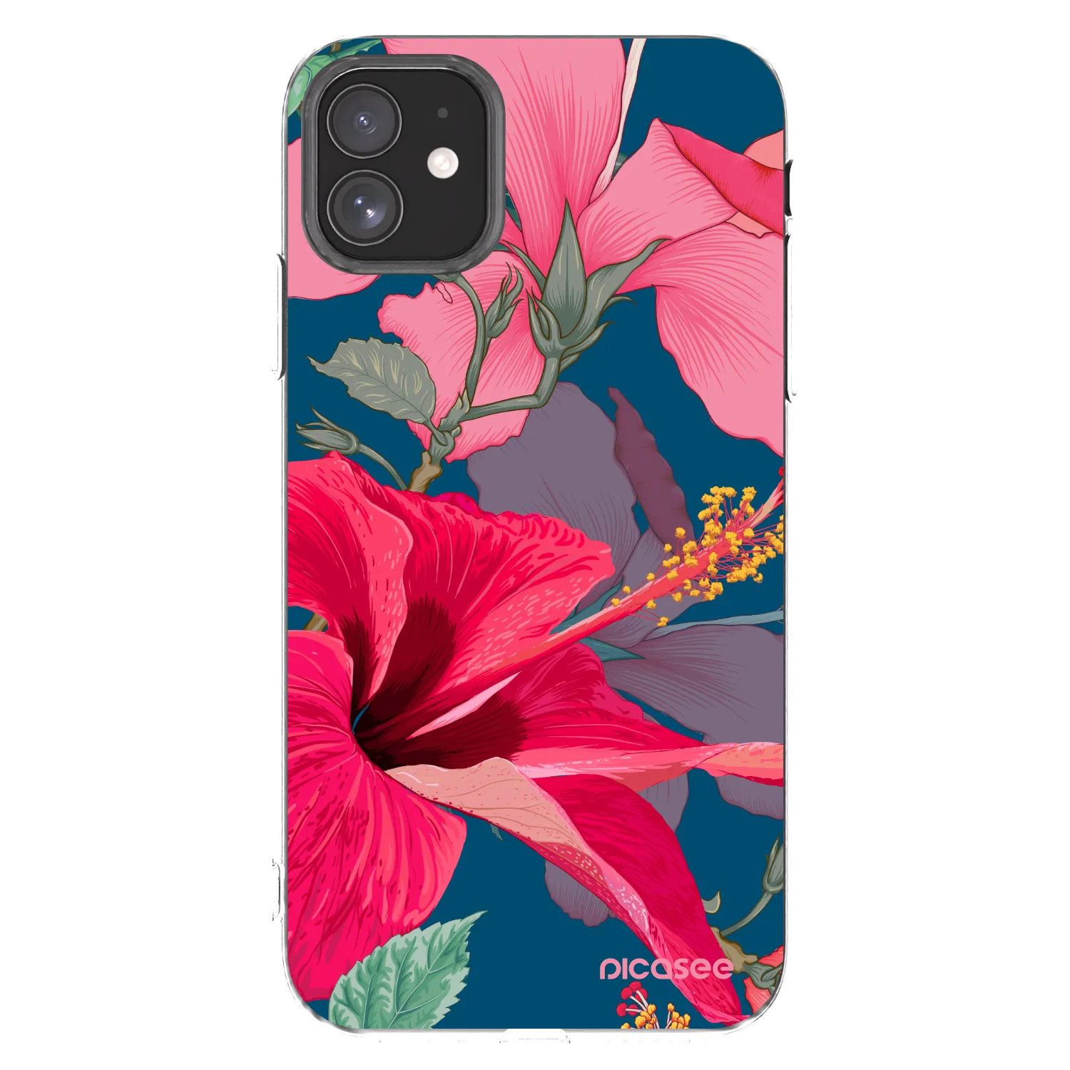 Picasee silikonový průhledný obal pro Apple iPhone 11 - Hibiscus