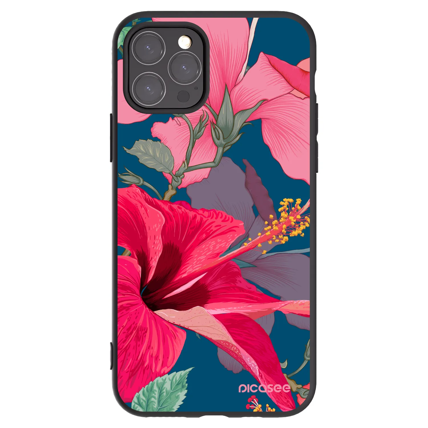 Picasee silikonový černý obal pro Apple iPhone 11 Pro - Hibiscus