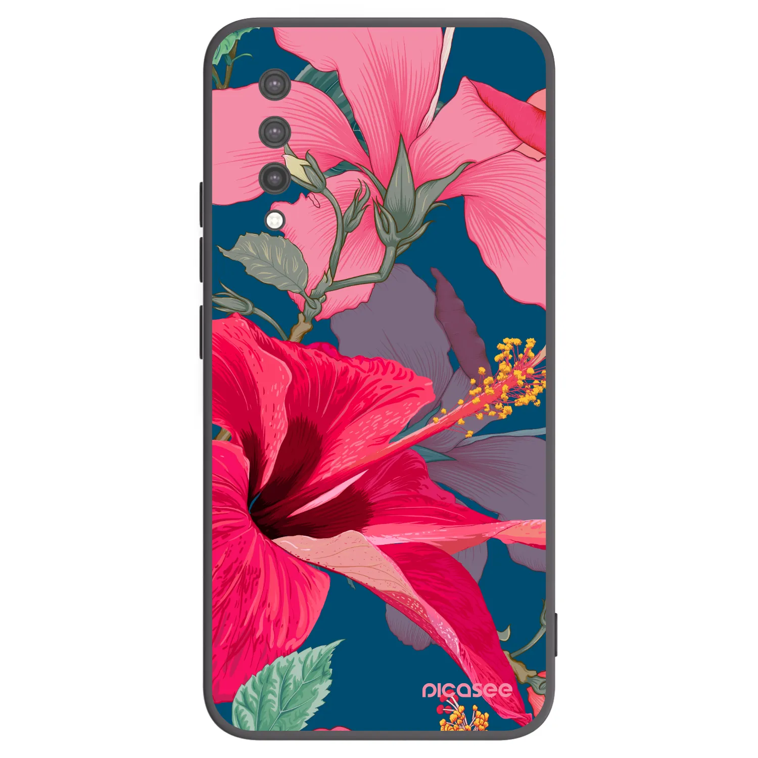 Picasee silikonový černý obal pro Xiaomi Mi 9 Lite - Hibiscus