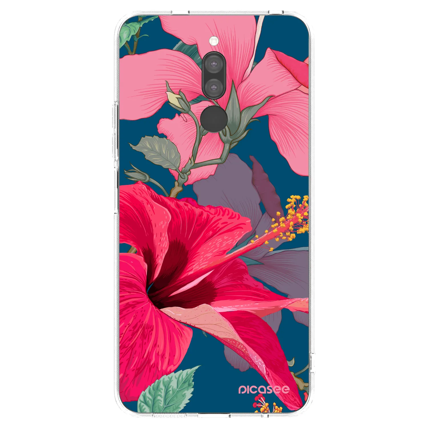 Picasee silikonový průhledný obal pro Xiaomi Redmi 8 - Hibiscus