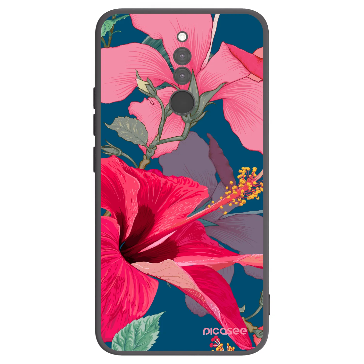 Picasee silikonový černý obal pro Xiaomi Redmi 8 - Hibiscus