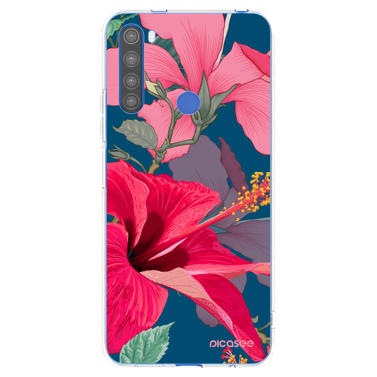 Picasee silikonový průhledný obal pro Xiaomi Redmi Note 8T - Hibiscus