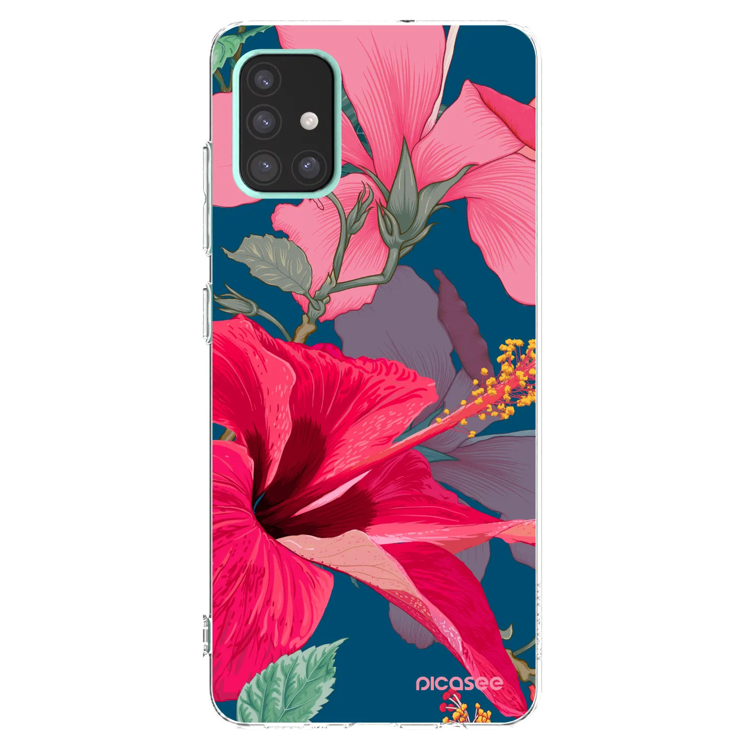 Picasee silikonový průhledný obal pro Samsung Galaxy A51 A515F - Hibiscus