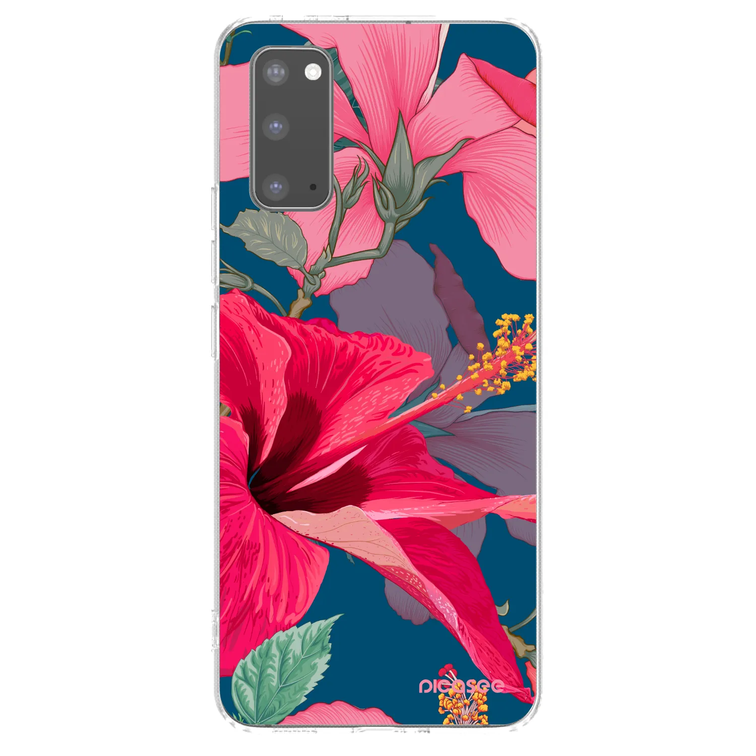 Picasee silikonový průhledný obal pro Samsung Galaxy S20 G980F - Hibiscus
