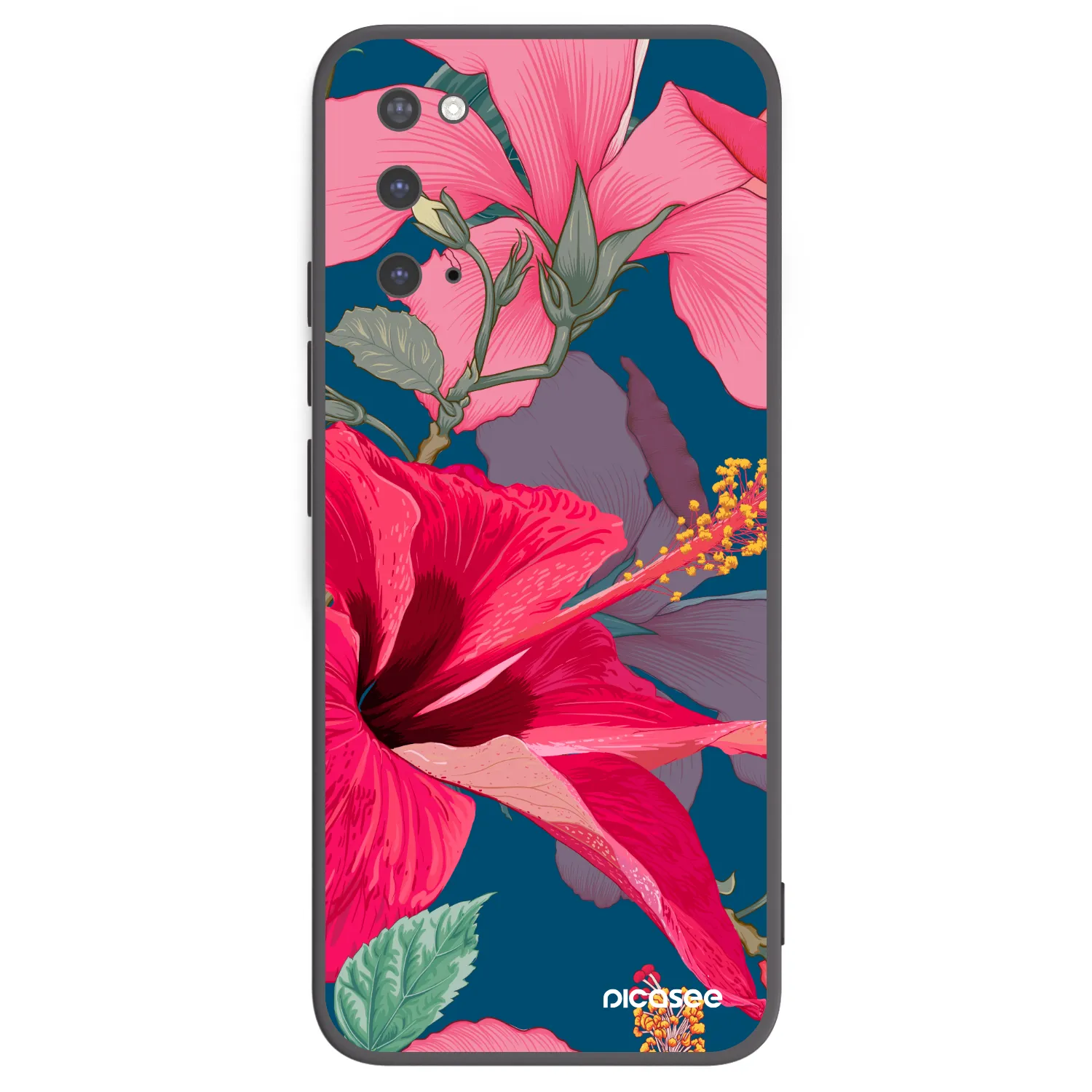 Picasee silikonový černý obal pro Samsung Galaxy S20 G980F - Hibiscus