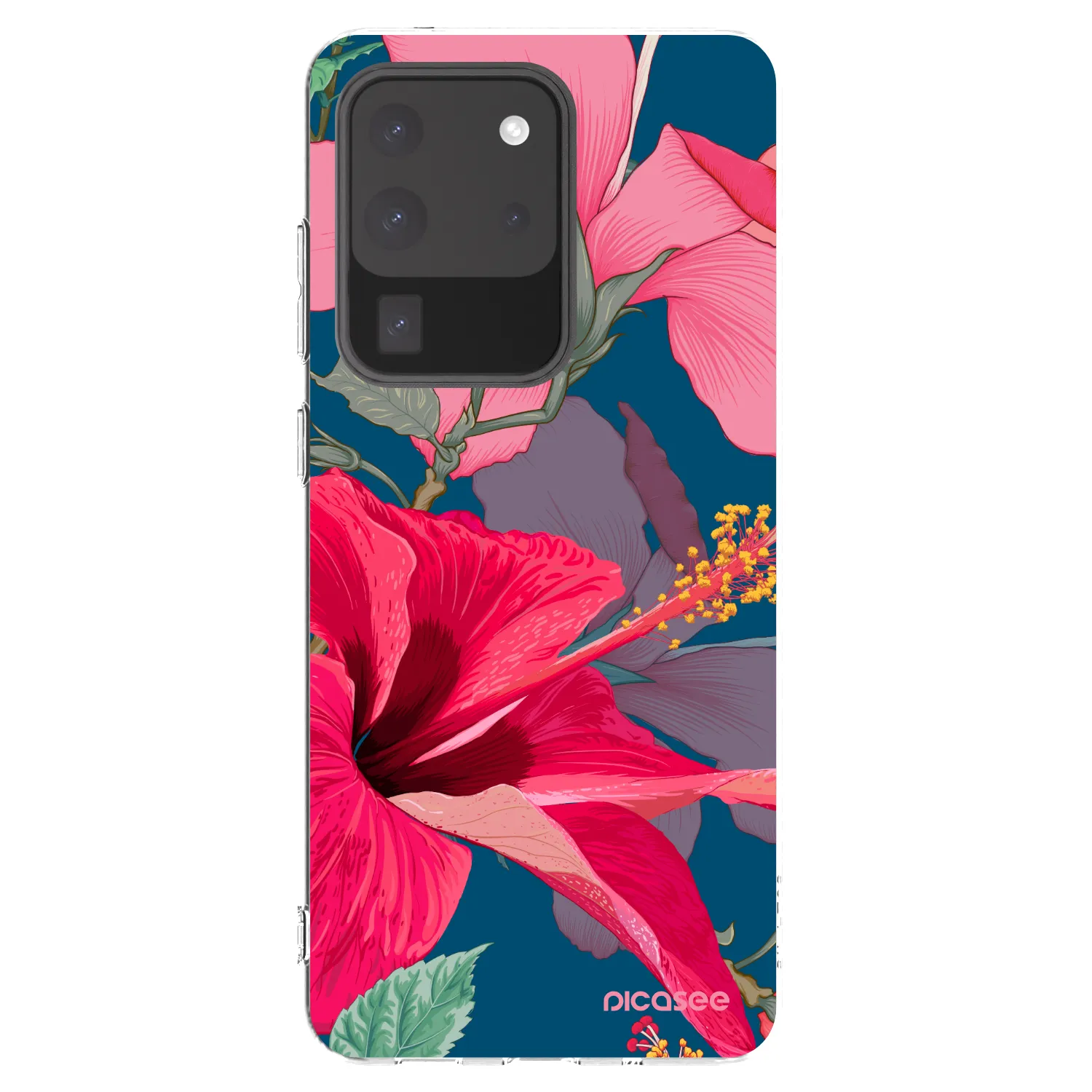 Picasee silikonový průhledný obal pro Samsung Galaxy S20 Ultra 5G G988F - Hibiscus