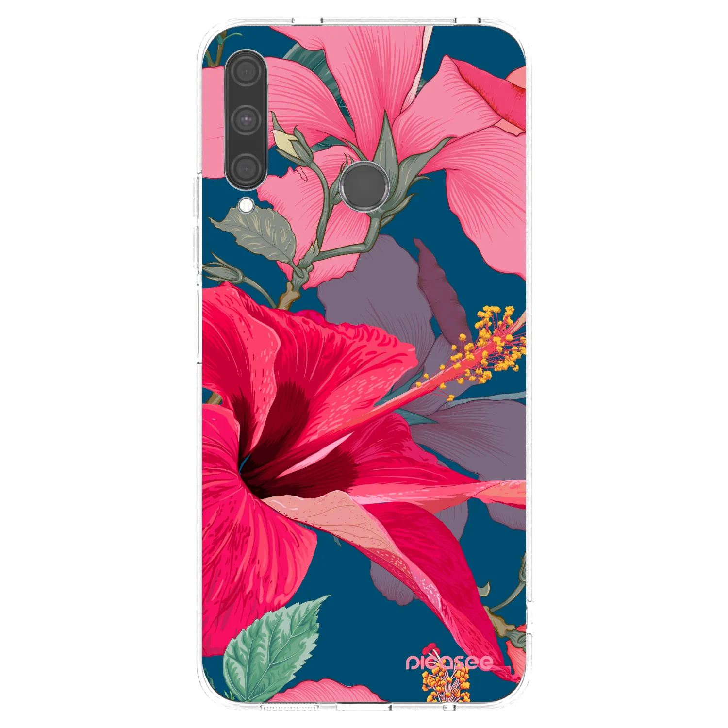 Picasee silikonový průhledný obal pro Huawei P40 Lite E - Hibiscus