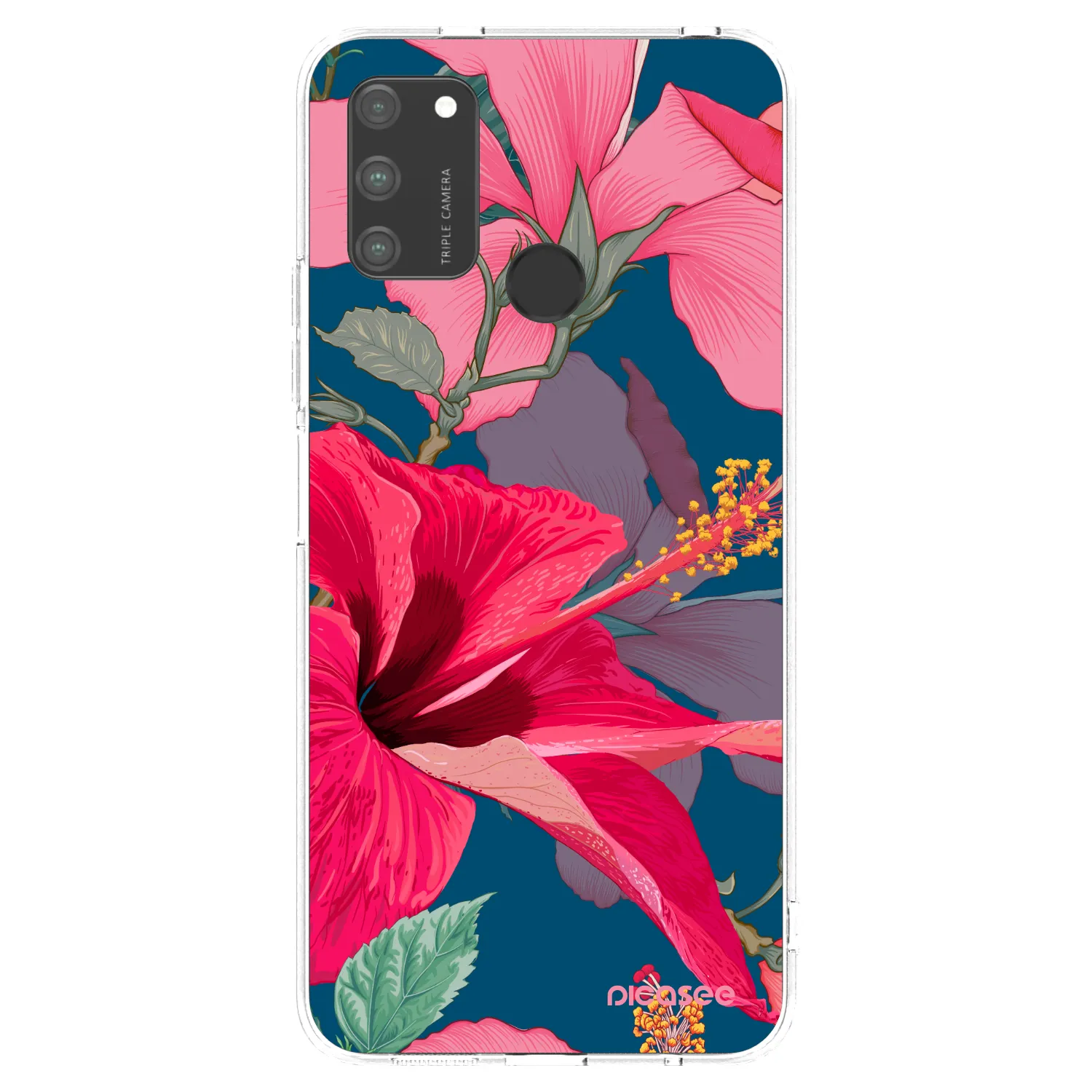 Picasee silikonový průhledný obal pro Honor 9A - Hibiscus
