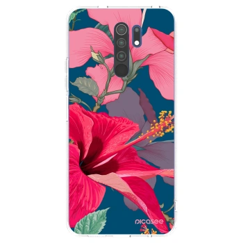 Picasee silikonový průhledný obal pro Xiaomi Redmi 9 - Hibiscus