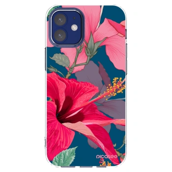 Picasee silikonový průhledný obal pro Apple iPhone 12 mini - Hibiscus