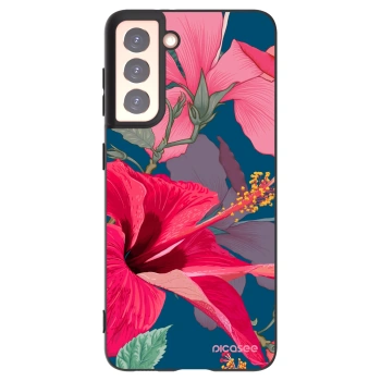 Picasee silikonový černý obal pro Samsung Galaxy S21 5G G991B - Hibiscus