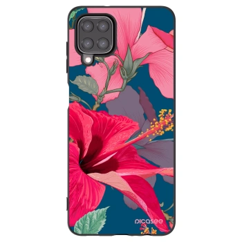 Picasee silikonový černý obal pro Samsung Galaxy A12 A125F - Hibiscus