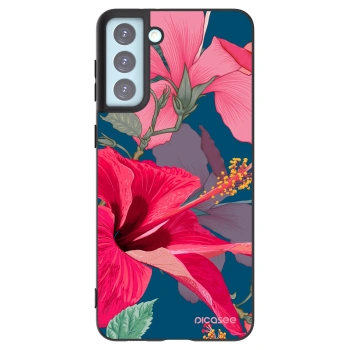 Picasee silikonový černý obal pro Samsung Galaxy S21+ 5G G996F - Hibiscus