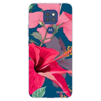 Picasee silikonový průhledný obal pro Motorola Moto G9 Play - Hibiscus