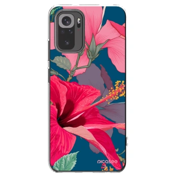 Picasee silikonový průhledný obal pro Xiaomi Redmi Note 10 - Hibiscus