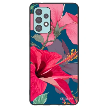 Picasee silikonový černý obal pro Samsung Galaxy A72 A725F - Hibiscus