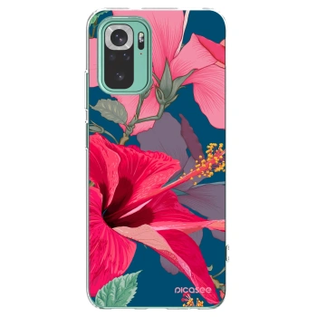 Picasee silikonový průhledný obal pro Xiaomi Redmi Note 10 Pro - Hibiscus