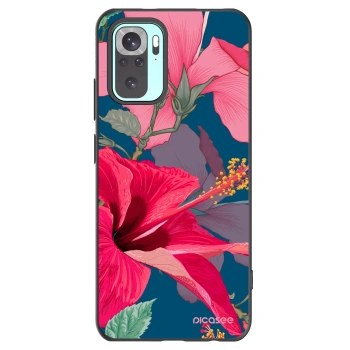 Picasee silikonový černý obal pro Xiaomi Redmi Note 10 Pro - Hibiscus