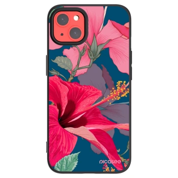 Picasee silikonový černý obal pro Apple iPhone 13 - Hibiscus