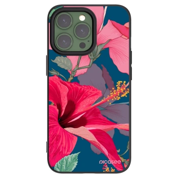 Picasee silikonový černý obal pro Apple iPhone 13 Pro - Hibiscus