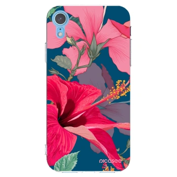 Picasee silikonový průhledný obal pro Apple iPhone XR - Hibiscus