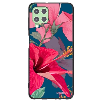 Picasee silikonový černý obal pro Samsung Galaxy A22 A225F 4G - Hibiscus