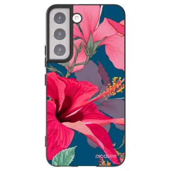 Picasee silikonový černý obal pro Samsung Galaxy S22 5G - Hibiscus
