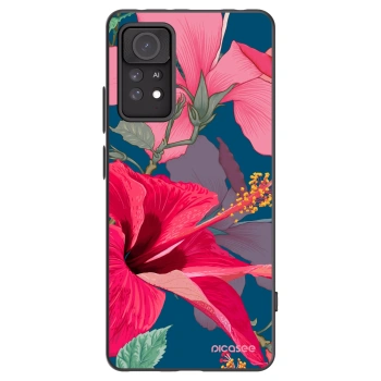 Picasee silikonový černý obal pro Xiaomi Redmi Note 11 Pro - Hibiscus