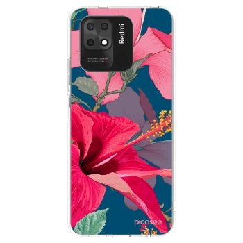 Picasee silikonový průhledný obal pro Xiaomi Redmi 10C - Hibiscus