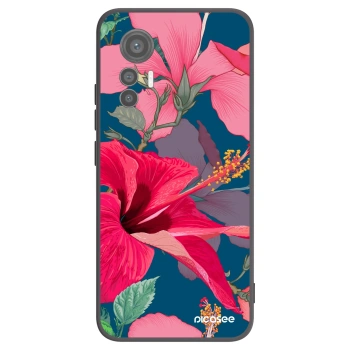 Picasee silikonový černý obal pro Xiaomi 12 Lite - Hibiscus