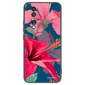 Picasee silikonový černý obal pro Honor 70 - Hibiscus
