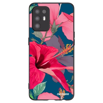 Picasee silikonový černý obal pro OPPO A94 5G - Hibiscus