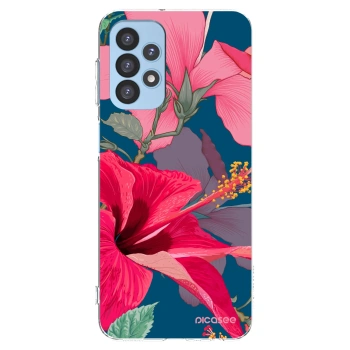 Picasee silikonový průhledný obal pro Samsung Galaxy A23 A235F 4G - Hibiscus