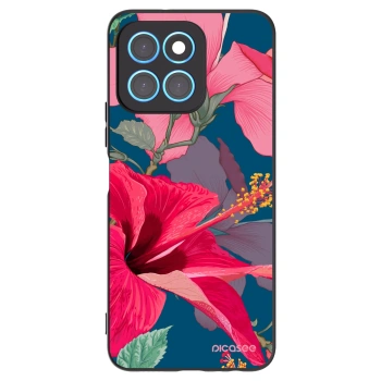 Picasee silikonový černý obal pro Honor X8 5G - Hibiscus