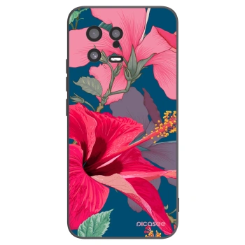 Picasee silikonový černý obal pro Xiaomi 13 - Hibiscus
