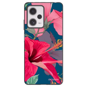 Picasee silikonový černý obal pro Xiaomi Redmi Note 12 Pro+ 5G - Hibiscus
