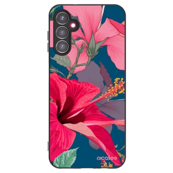 Picasee silikonový černý obal pro Samsung Galaxy A14 4G A145R - Hibiscus