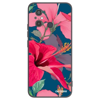 Picasee silikonový černý obal pro Xiaomi Redmi 12C - Hibiscus