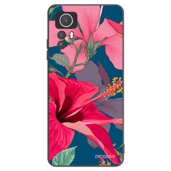 Picasee silikonový černý obal pro Xiaomi Redmi Note 12S - Hibiscus
