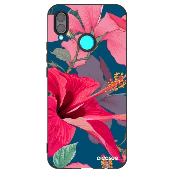 Picasee silikonový černý obal pro Huawei Nova 3 - Hibiscus