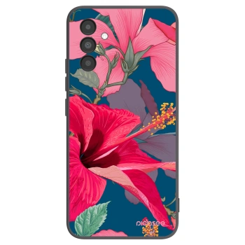 Picasee silikonový černý obal pro Samsung Galaxy A04s A047F - Hibiscus