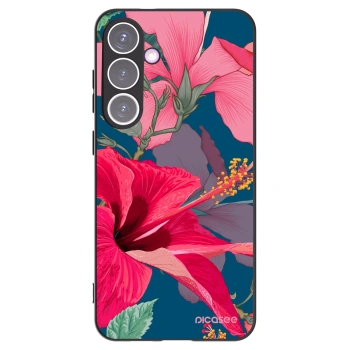 Picasee silikonový černý obal pro Samsung Galaxy S24+ S926B 5G - Hibiscus