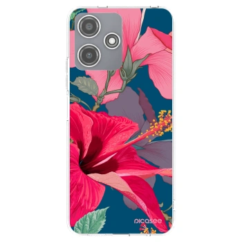 Picasee silikonový průhledný obal pro Xiaomi Redmi 12 5G - Hibiscus