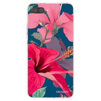 Picasee silikonový průhledný obal pro Xiaomi Mi 8 Lite - Hibiscus