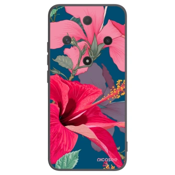 Picasee silikonový černý obal pro Honor Magic6 Lite 5G - Hibiscus